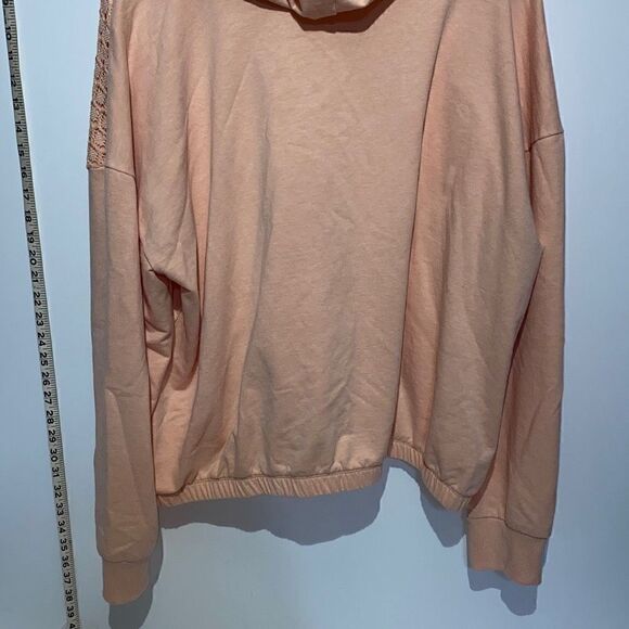 LC Lauren Conrad Women's Pink Lace Sweatshirt Hoodie Plus Size XXL - Picture 7 of 11